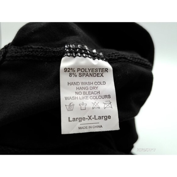 NEW Womens Black High Waisted Yoga Pants Size L-XL Tummy Control Workout Pull On - Picture 4 of 7